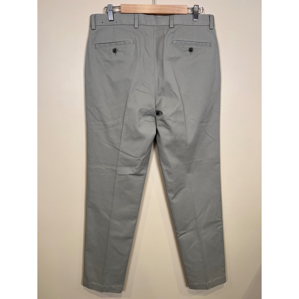 Brooks Brothers Advantage Chino Pants Mens 33/32 Grey Milano Slim Fit Flat Front - Picture 4 of 7